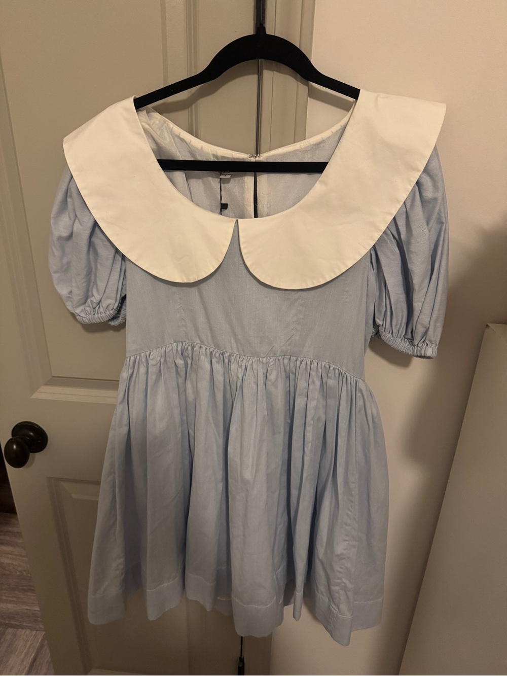 Azeeza Light Blue Babydoll Dress with White Peter Pan Collar NWT